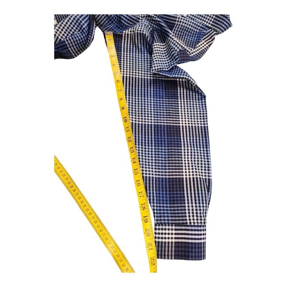 Roundtree & Yorke Mens Shirt Size Large Plaid Button down Long Sleeve Blue - Picture 7 of 11